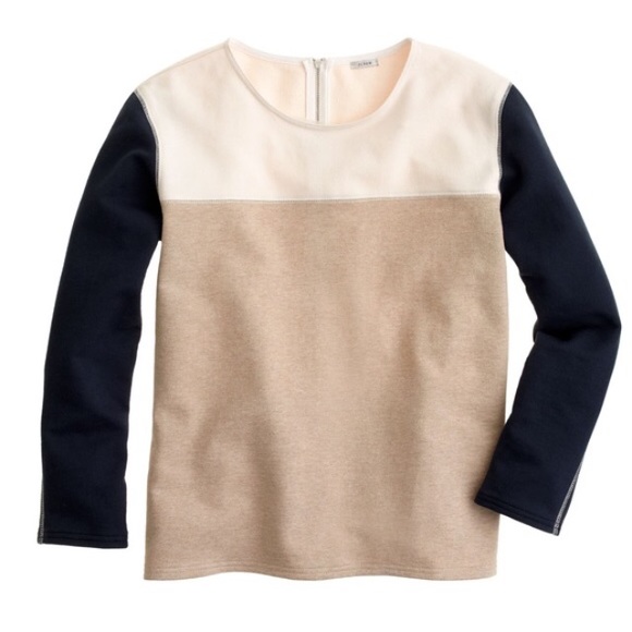 J. Crew Zip Back Color Block Sweater - Picture 1 of 6